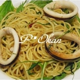 イカと水菜のペペロンチーノ風パスタ